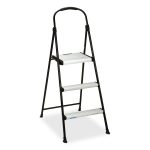 3-Step Stepstool, 250 lb, 28.75" Tall, 28.35" Spread, Black/Silver
