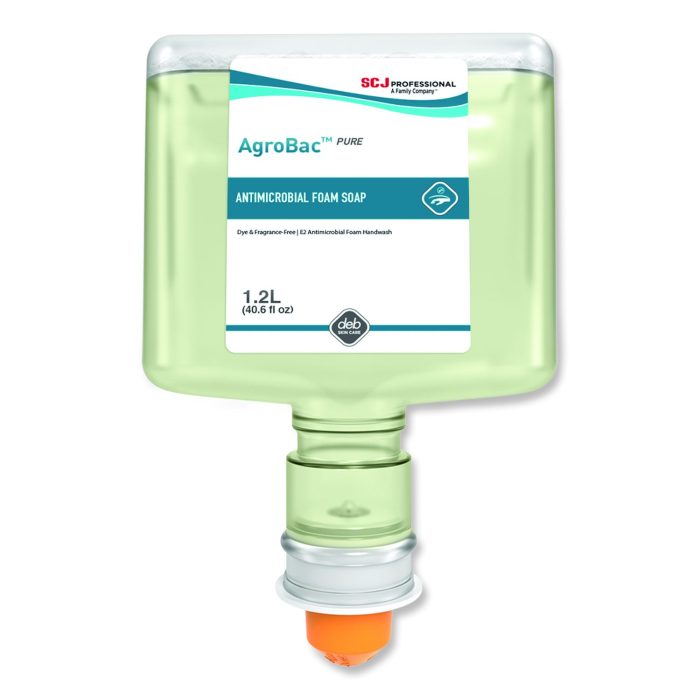 820722 AgroBac Pure Foam Wash Touch Free Cartridge Refill, Unscented, 1.2 L, 3/Carton - Image 1