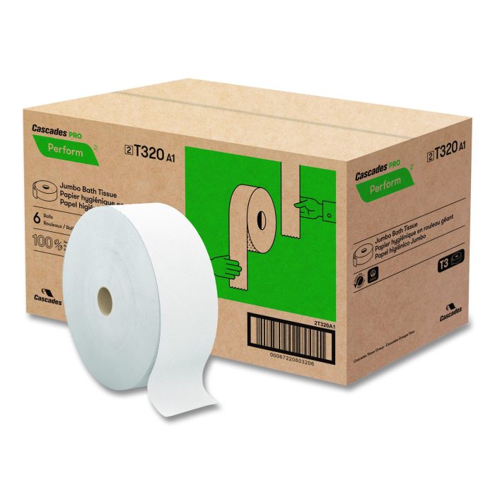 15056380 Perform Bath Tissue for Tandem Dispensers, Septic Safe, 2-Ply, 3.45" x 1,250 ft, White, 6 Rolls/Carton - Image 1