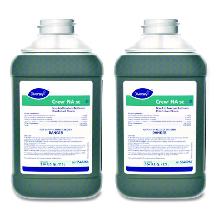 15151446 Crew Non-Acid Bowl and Bathroom Cleaner, Unscented, 2.5 L Bottle, 2/Carton - Image 1