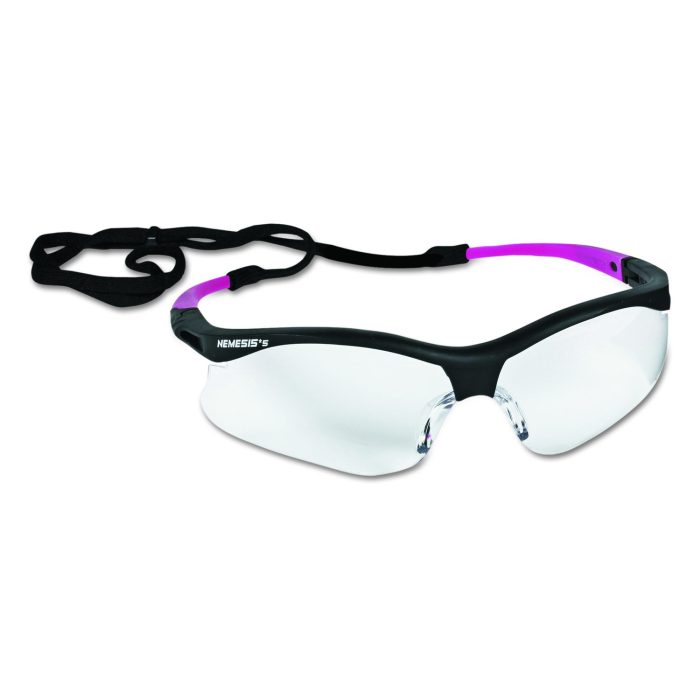 274854 Nemesis Safety Glasses, Small, Black Half Frame, Clear Dual Lens, 12/Box - Image 1