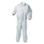 KGA35 Liquid and Particle Protection Coveralls, Elastic Wrist and Ankles, Large, White, 25/Carton