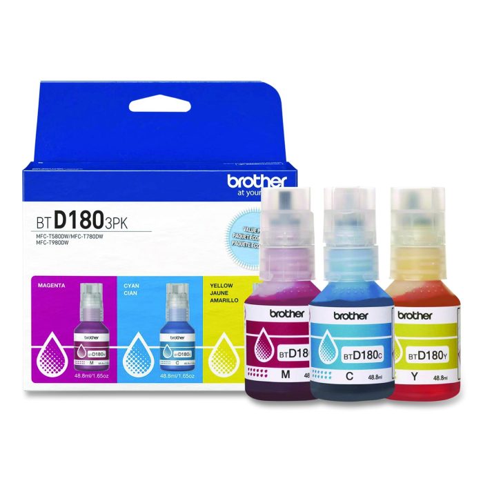 15139095 BTD180 INKvestment High-Yield Ink, 5,000 Page-Yield, Cyan/Magenta/Yellow, 3/Pack - Image 1