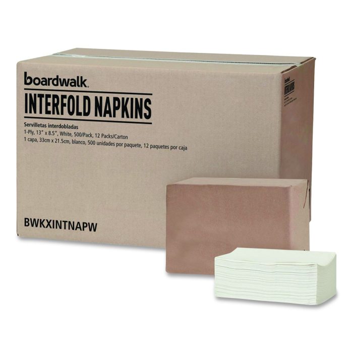 15178812 Interfold Dispenser Napkins, 1-Ply, 13 x 8.5, White, 500/Pack, 12 Packs/Carton - Image 1