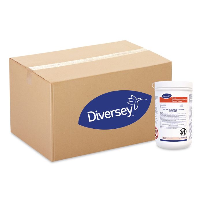 15187623 Avert Sporicidal Disinfectant Cleaner Wipes, 6 x 7, Chlorine Scent, 160/Canister, 12/Carton - Image 1