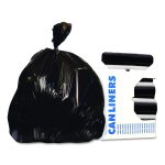 High-Density Waste Can Liners, 56 gal, 22 mic, 43" x 48", Black, 25 Bags/Roll, 6 Rolls/Carton