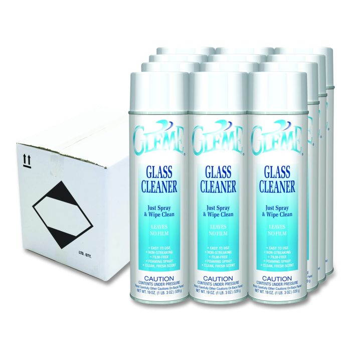 878801 Gleme Glass Cleaner, 19 oz Aerosol Spray, Dozen - Image 1