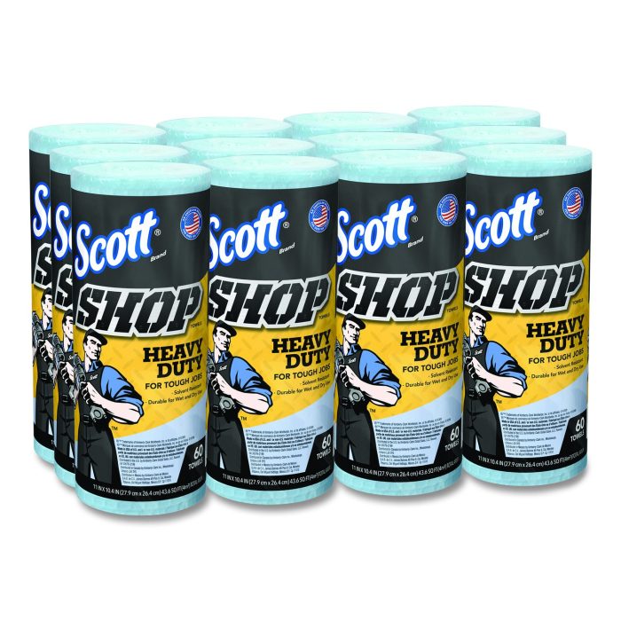 898707 Pro Shop Towels, Heavy Duty, 1-Ply, 10.4 x 11, Blue, 12 Rolls/Carton - Image 1