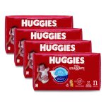 Little Snugglers Baby Diapers, Size 0 to Newborn, 1 lbs to 10 lbs, Disney Design, 31 Diapers/Pack, 4 Packs/Carton