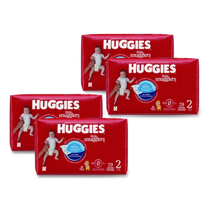 15182464 Little Snugglers Baby Diapers, Size 2, 12 lbs to 18 lbs, Disney Design, 29 Diapers/Pack, 4 Packs/Carton - Image 1