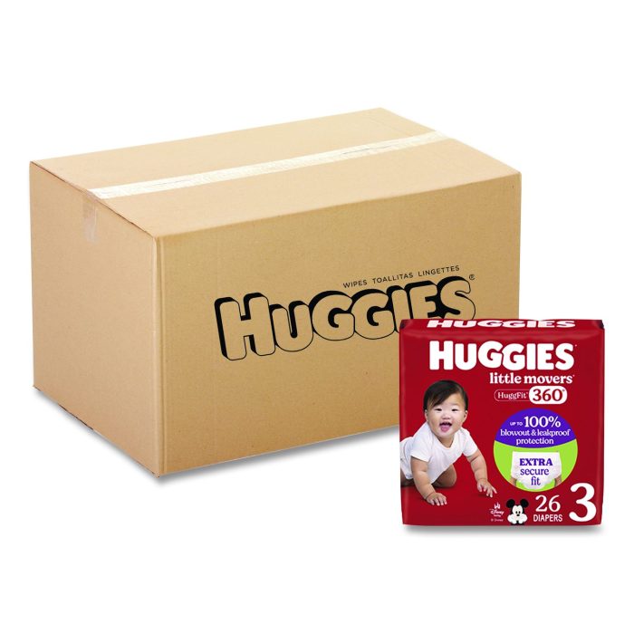 15182614 Little Movers HuggFit 360 Degree, Size 3, 16 lbs to 28 lbs, Disney Design, 26 Diapers/Pack, 4 Packs/Carton - Image 1