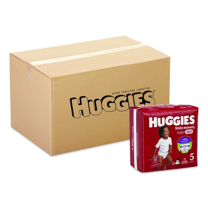 15182605 Little Movers HuggFit 360 Degree, Size 5, Over 27 lbs, Disney Design, 19 Diapers/Pack, 4 Packs/Carton - Image 1