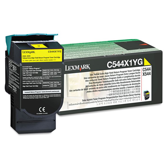 61045 C544x1yg Return Program Extra High-Yield Toner, 4,000 Page-Yield, Yellow - Image 1