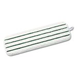 Microfiber Flat Mop, 18", White/Stripes, Microfiber Pad, 100/Carton