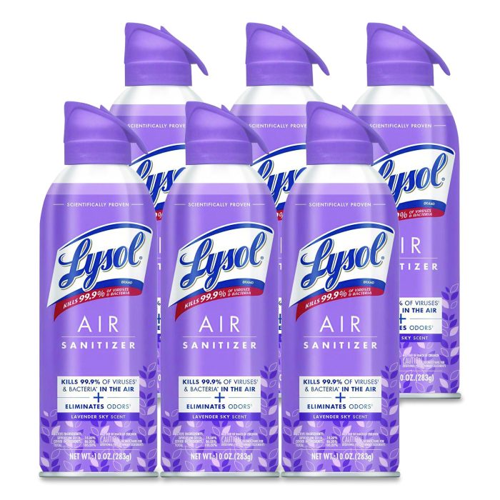 15160015 Air Sanitizer Spray, Lavender Sky Scent, 10 oz Aerosol Spray, 6/Carton - Image 1