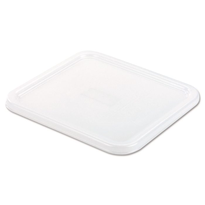 143891 SpaceSaver Square Container Lids, 8.8 x 8.75, White, Plastic - Image 1