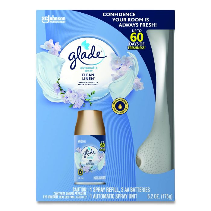 730004 Automatic Spray Starter Kit, Spray Unit and Refill, White/Gold, Clean Linen - Image 1