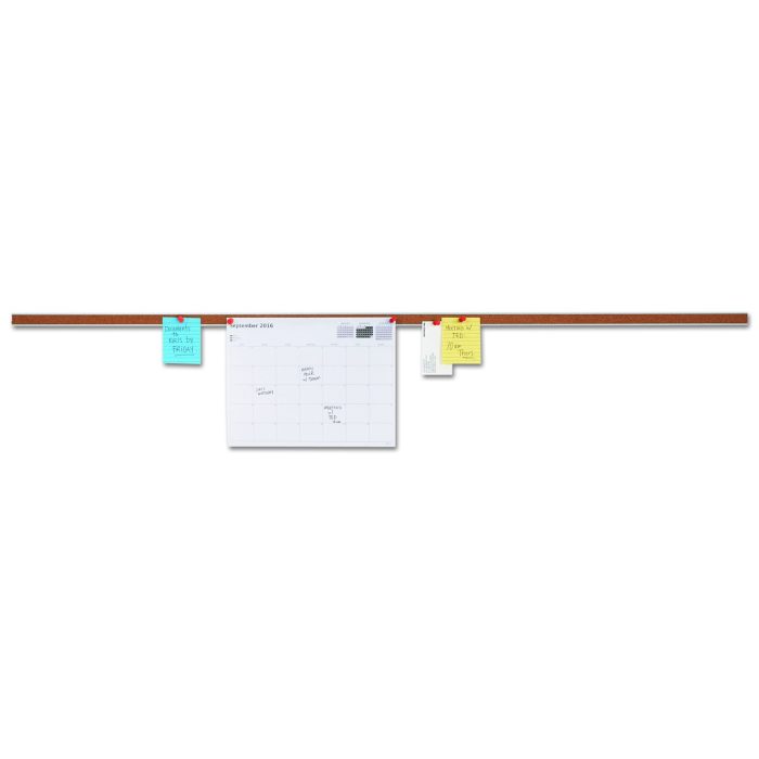 273702 Cork Bulletin Bar, 1" x 48", Brown/Silver - Image 1