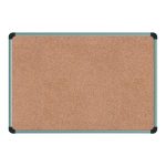 Cork Board with Aluminum Frame, 24" x 18", Tan Surface, Satin Aluminum Frame