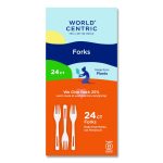 TPLA Cutlery, Medium Heavyweight, Fork, Plastic, Light Beige, 24/Pack