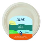 Fiber Plates, 10" dia, Natural, 20/Pack