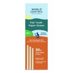 Kraft Paper Straws, 8", Brown, 50/Pack