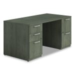 Alera Seville Series Double Pedestal Desk, 60" x 30" x 29", Walnut