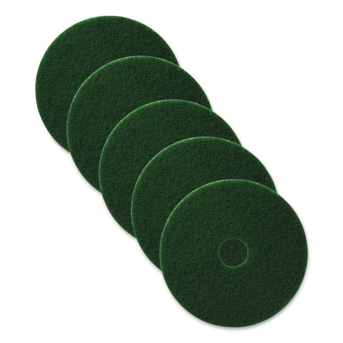 15175263 Scrubbing Pads, 20" Diameter, Green, 5/carton - Image 1