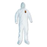 A30 Elastic Back and Cuff Hooded/Boots Coveralls, 2XL, White, 25/Carton