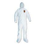 A30 Elastic Back and Cuff Hooded/Boots Coveralls, 4X-Large, White, 21/Carton