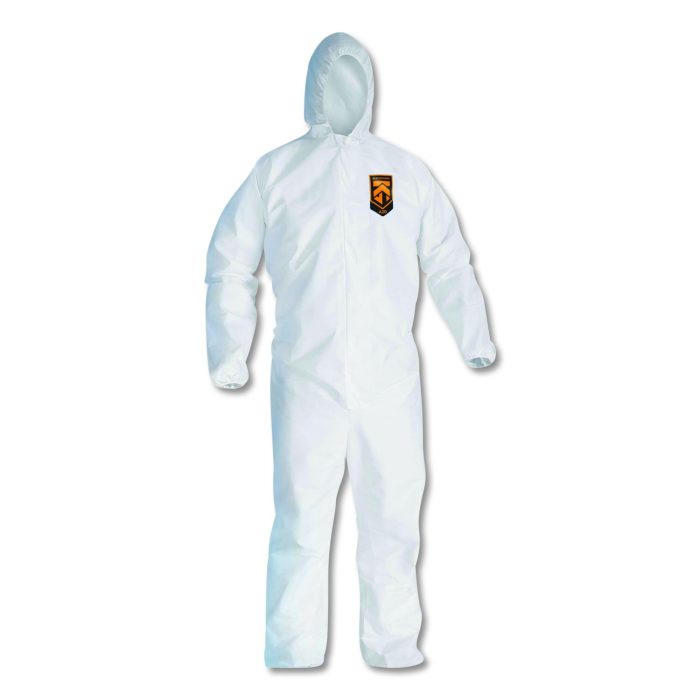 607206 A20 Elastic Back, Cuff And Ankles Hooded Coveralls, 4x-Large, White, 20/carton - Image 1