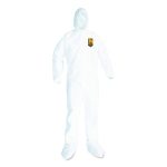 A20 Breathable Particle Protection Coveralls, Elastic Back, Hood And Boots, Large, White, 24/carton
