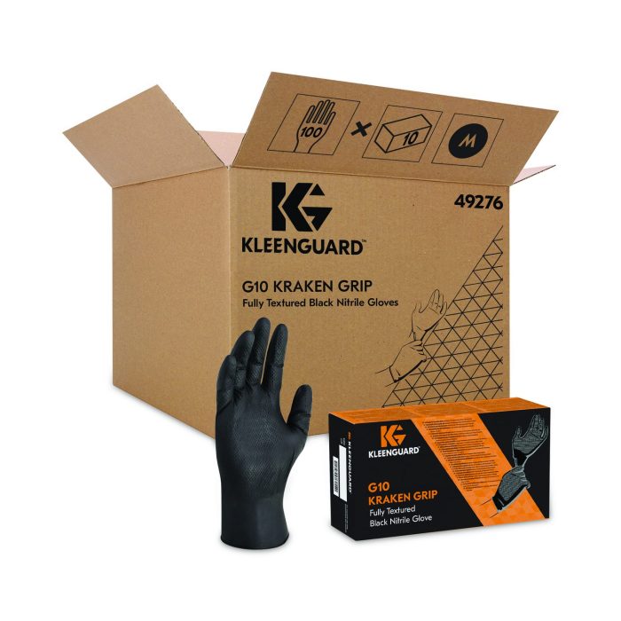 764336 G10 Kraken Grip Nitrile Gloves, Small, 6 mil Thick, 9.5" Long, Black, 100/Box, 10 Boxes/Carton - Image 1