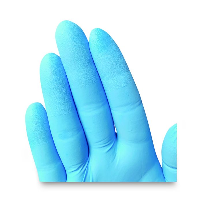 754173 G10 Comfort Plus Blue Nitrile Gloves, Powder-Free, Medium, 4 mil Thick, 9.5" Long, Light Blue, 100/Box - Image 1