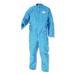 A20 Breathable Particle Protection Coveralls, Zip Front, Open Wrists and Ankles, 4X-Large, Blue, 20/Carton