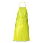 A70 Chemical Spray Protection Aprons, Polyethylene-Coated Fabric, One Size Fits Most, Yellow, 100/Carton
