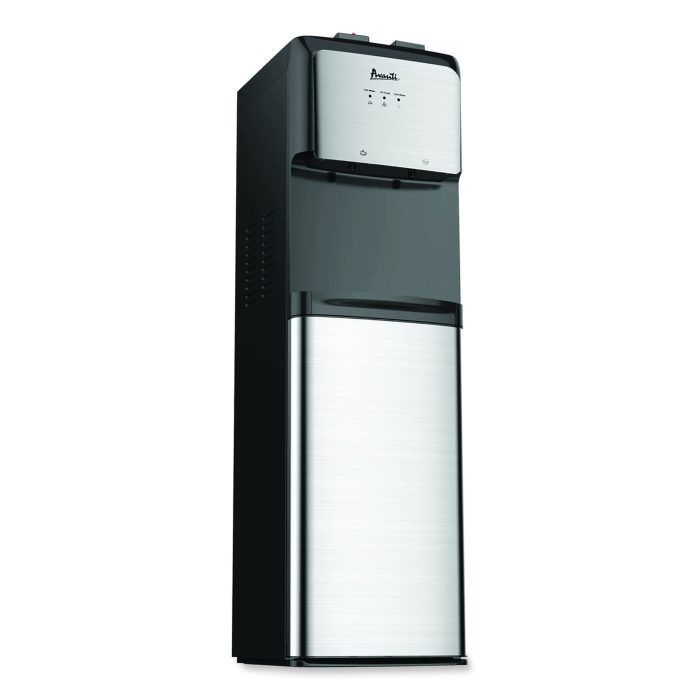 837029 Bottom Loading Water Dispenser with UV Light, 3 gal to 5 gal, 12.25 x 14 x 41.25, Black/Stainless Steel - Image 1