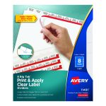 Print and Apply Index Maker Clear Label Dividers, Big Tab, 8-Tab, 11 x 8.5, White, 1 Set