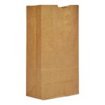 Grocery Paper Bags, 20# Size, Heavy-Duty, 50# Basis Weight, 8.25" x 5.25" x 16.13", Kraft, 500/Bundle