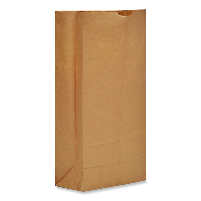850803 Grocery Paper Bags, 25# Size, Heavy-Duty, 50# Basis Weight, 8.25" x 5.38" x 18", Kraft, 500/Bundle - Image 1
