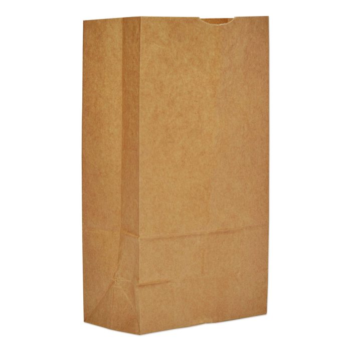 639894 Grocery Paper Bags, 12# Size, 40# Basis Weight, 7" x 4.38" x 13.75", Kraft, 1,000/Bundle - Image 1