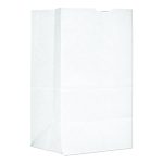 Grocery Paper Bags, 20# Squat Size, 40# Basis Weight, 8.13" x 5.88" x 12.5", White, 500/Bundle