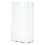 Grocery Paper Bags, 8# Size, 35# Basis Weight, 6" x 3.88" x 12.5", White, 500/Bundle