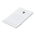 Grocery Paper Bags, 1# Size, 30# Basis Weight, 3.5" x 2.25" x 6.63", White, 500/Bundle