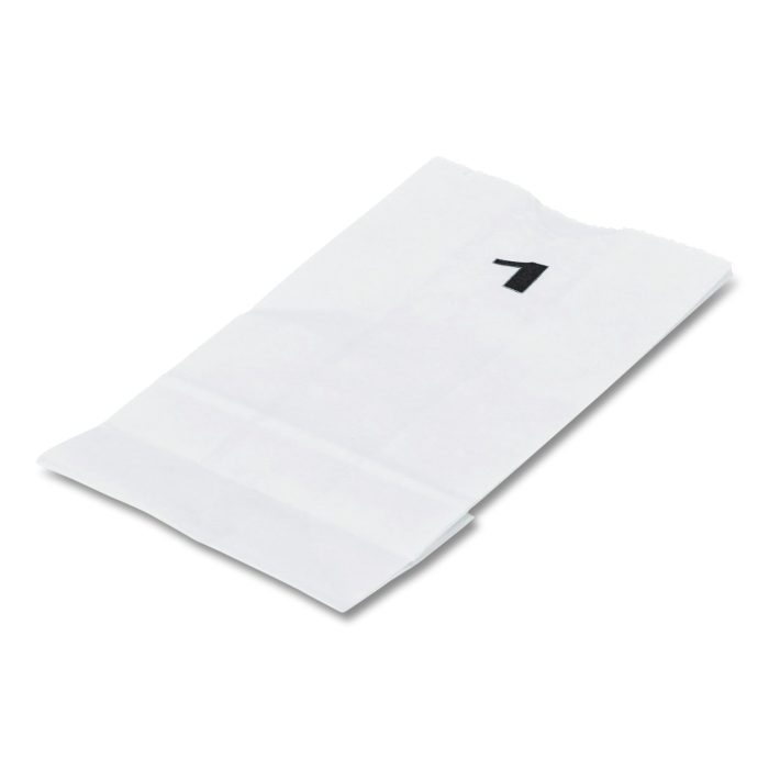 15085530 Grocery Paper Bags, 1# Size, 30# Basis Weight, 3.5" x 2.25" x 6.63", White, 500/Bundle - Image 1