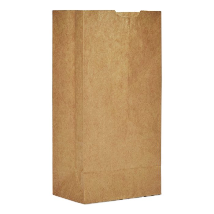 639908 Grocery Paper Bags, 4# Size, Extra-Heavy-Duty, 50# Basis Weight, 5" x 3.13" x 9.88", Kraft, 500/Bundle - Image 1