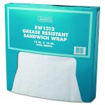 Grease-Resistant Paper Wraps And Liners, 12 X 12, White, 1,000/box, 5 Boxes/carton