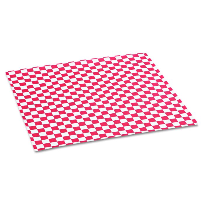 151297 Grease-Resistant Paper Wraps And Liners, 12 X 12, Red Check, 1,000/box, 5 Boxes/carton - Image 1