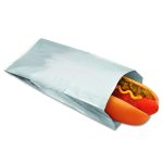 Foil Single-Serve Bags, Unlabeled Hot Dog, 3.5" x 1.5" x 8.5", Silver, 1,000/Carton