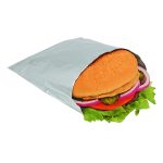 Foil Single-Serve Bags, Unlabeled Burger, 6" x 0.75" x 6.5", Silver, 1,000/Carton